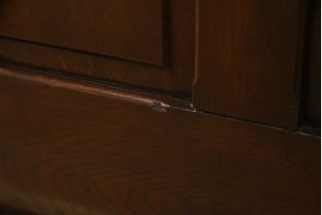 アンティーク家具　ナラ材　大正ロマン香るシックな佇まいのロールトップデスク(両袖机、ワークデスク、在宅用、在宅ワーク)(R-070709)