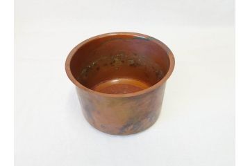 大正〜昭和初期　木製　金彩　刳貫丸　蝶の図　螺鈿細工と蒔絵の華やかな意匠が存在感を放つ火鉢(鉢カバー、手あぶり)(R-070711)