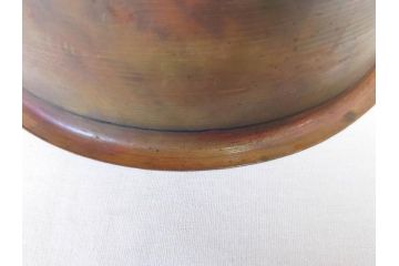 大正〜昭和初期　木製　金彩　刳貫丸　蝶の図　螺鈿細工と蒔絵の華やかな意匠が存在感を放つ火鉢(鉢カバー、手あぶり)(R-070712)
