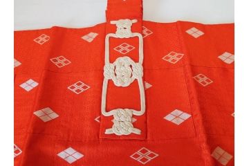 昭和初期　紋白　五条袈裟　七条袈裟など 法衣セット(峯勘商店、峯勘法衣店、僧衣、五条衣、僧侶、仏教、三衣、大僧正)(R-070713)