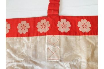 昭和初期　紋白　五条袈裟　七条袈裟など 法衣セット(峯勘商店、峯勘法衣店、僧衣、五条衣、僧侶、仏教、三衣、大僧正)(R-070713)