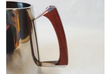 デンマーク　シンプルなデザインで取り入れやすいステンレストレー&ティーポット&ROSTFREIフォーク6本セット(ロストフライ、キッチン雑貨、北欧雑貨、カトラリー、テーブルウェア)(R-070714)