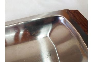 デンマーク　シンプルなデザインで取り入れやすいステンレストレー&ティーポット&ROSTFREIフォーク6本セット(ロストフライ、キッチン雑貨、北欧雑貨、カトラリー、テーブルウェア)(R-070714)