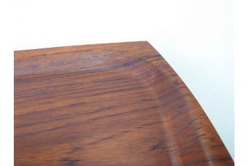 スウェーデン　KONGA　チーク材　素朴な風合いが温かい雰囲気を醸し出すトレー3枚セット(北欧雑貨、お盆、木製盆、トレイ)(R-070715)