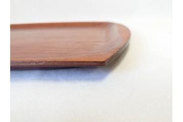 スウェーデン　KONGA　チーク材　素朴な風合いが温かい雰囲気を醸し出すトレー3枚セット(北欧雑貨、お盆、木製盆、トレイ)(R-070715)
