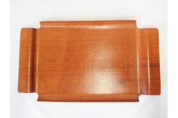 スウェーデン　KONGA　チーク材　素朴な風合いが温かい雰囲気を醸し出すトレー3枚セット(北欧雑貨、お盆、木製盆、トレイ)(R-070715)