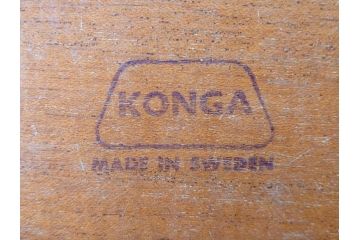 スウェーデン　KONGA　チーク材　素朴な風合いが温かい雰囲気を醸し出すトレー3枚セット(北欧雑貨、お盆、木製盆、トレイ)(R-070715)