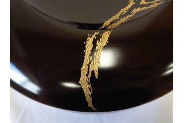 明治〜大正　木製漆器　緻密に描かれた松の金蒔絵が高級感溢れるお櫃・お盆・しゃもじセット(トレー、トレイ、おひつ、松の実、行器、飯器、伝統和食器)(R-070716)
