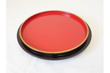 明治〜大正　木製漆器　緻密に描かれた松の金蒔絵が高級感溢れるお櫃・お盆・しゃもじセット(トレー、トレイ、おひつ、松の実、行器、飯器、伝統和食器)(R-070716)