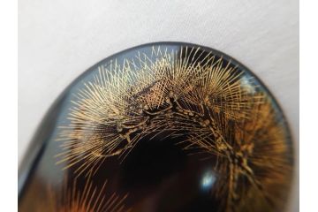 明治〜大正　木製漆器　緻密に描かれた松の金蒔絵が高級感溢れるお櫃・お盆・しゃもじセット(トレー、トレイ、おひつ、松の実、行器、飯器、伝統和食器)(R-070716)