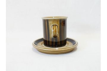 ARABIA FINLAND　Kosmos(コスモス)　Ulla Procope(ウラ・プロコッペ)　コスモスの花びらを表現したラインが魅力のコーヒーカップ&ソーサー2客セット(アラビア、フィンランド、Sモデル、北欧食器、C&S)(R-070721)