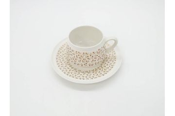 ARABIA FINLAND　Kimmel(キンメル)　金色の小さい花が可愛らしいカップ&ソーサー4客セット(アラビア、フィンランド、北欧食器、C&S)(R-070722)