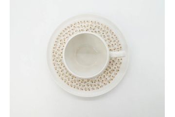 ARABIA FINLAND　Kimmel(キンメル)　金色の小さい花が可愛らしいカップ&ソーサー4客セット(アラビア、フィンランド、北欧食器、C&S)(R-070722)