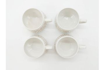 ARABIA FINLAND　Kimmel(キンメル)　金色の小さい花が可愛らしいカップ&ソーサー4客セット(アラビア、フィンランド、北欧食器、C&S)(R-070722)