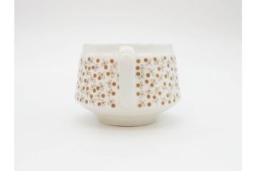 ARABIA FINLAND　Kimmel(キンメル)　金色の小さい花が可愛らしいカップ&ソーサー4客セット(アラビア、フィンランド、北欧食器、C&S)(R-070722)