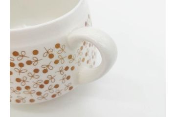 ARABIA FINLAND　Kimmel(キンメル)　金色の小さい花が可愛らしいカップ&ソーサー4客セット(アラビア、フィンランド、北欧食器、C&S)(R-070722)