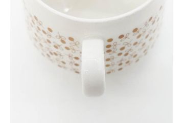 ARABIA FINLAND　Kimmel(キンメル)　金色の小さい花が可愛らしいカップ&ソーサー4客セット(アラビア、フィンランド、北欧食器、C&S)(R-070722)