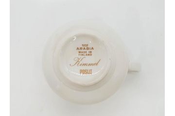 ARABIA FINLAND　Kimmel(キンメル)　金色の小さい花が可愛らしいカップ&ソーサー4客セット(アラビア、フィンランド、北欧食器、C&S)(R-070722)