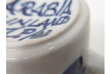 ARABIA FINLAND　Anemone(アネモネ)　Ulla Procope(ウラ・プロコッペ)　落ち着いた色合いが上品な雰囲気を高めるコーヒーカップ&ソーサー5客セット(アラビア、フィンランド、Sモデル、C&S、北欧食器)(R-070723)