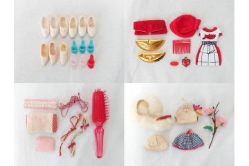 昭和中期　当時物　マテル社(MATELL)　バービー人形(Barbie)　アイデアル(IDEAL TOY CORP)　タミーちゃん BS-12(Tammy)　多数の服や小物・タンス付き　人形2体セット(ヴィンテージ、昭和レトロ、着せ替え人形、ビンテージドール、日本製)(R-070726)