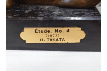 彫刻家　高田博厚　Etude No.4(1973)　H.TAKATA　細かい所まで再現されたブロンズ裸婦像(エチュード、置物、オブジェ、共箱付き)(R-070727)