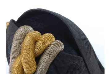 旧日本軍　海軍　尉官　トランク付き(鍵あり)　正帽&正肩章セット(大尉、中尉、少尉、相当官、大礼帽子、軍物、軍服小物、ミリタリー、正装、礼装)(R-070728)