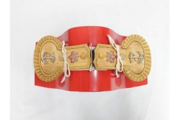 旧日本軍　海軍　尉官　トランク付き(鍵あり)　正帽&正肩章セット(大尉、中尉、少尉、相当官、大礼帽子、軍物、軍服小物、ミリタリー、正装、礼装)(R-070728)
