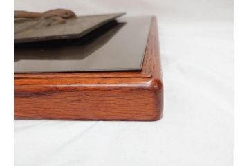 金工芸術家　若山裕昭(HIROAKI WAKAYAMA)　「裸婦」 1985 METAL WORK　なめらかな曲線が美しいブロンズレリーフ(銅板、置物、オブジェ、箱付き)(R-070729)