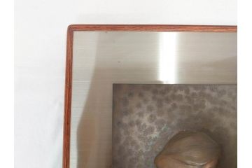 金工芸術家　若山裕昭(HIROAKI WAKAYAMA)　「裸婦」 1985 METAL WORK　なめらかな曲線が美しいブロンズレリーフ(銅板、置物、オブジェ、箱付き)(R-070729)