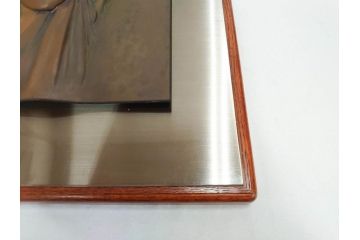 金工芸術家　若山裕昭(HIROAKI WAKAYAMA)　「裸婦」 1985 METAL WORK　なめらかな曲線が美しいブロンズレリーフ(銅板、置物、オブジェ、箱付き)(R-070729)
