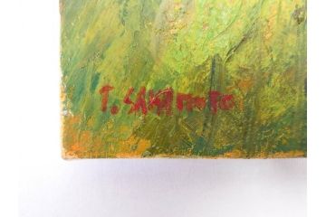 坂本唯市　油彩　「道化師」　「薔薇」　SM　力強い色使いとそれぞれ違った魅力が素敵な絵画3点セット(油絵、額装、ピエロ、バラ)(R-070730)