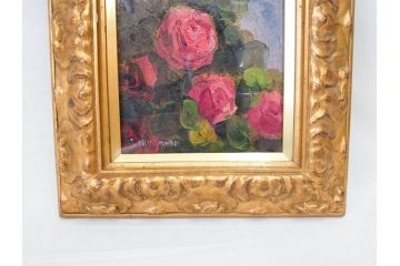 坂本唯市　油彩　「道化師」　「薔薇」　SM　力強い色使いとそれぞれ違った魅力が素敵な絵画3点セット(油絵、額装、ピエロ、バラ)(R-070730)