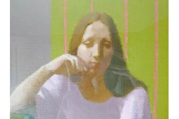 中村清治　「婦人像」　10号(F10)　1974　柔和な雰囲気が魅力的な絵画(額装、油絵、油彩)(R-070731)