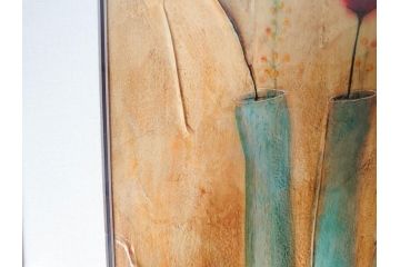 SOPHIE HALLONQUIST(ソフィー・ハロンクイスト)　花　味わい深い雰囲気溢れる蜜蝋画(絵画、額装)(R-070732)