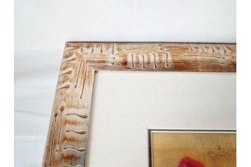 SOPHIE HALLONQUIST(ソフィー・ハロンクイスト)　花　味わい深い雰囲気溢れる蜜蝋画(絵画、額装)(R-070732)