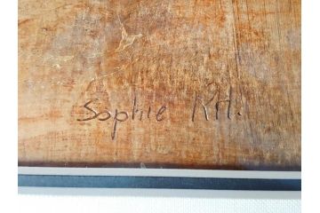 SOPHIE HALLONQUIST(ソフィー・ハロンクイスト)　花　味わい深い雰囲気溢れる蜜蝋画(絵画、額装)(R-070732)