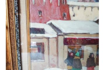現代ソビエト絵画　アラロフB.H.　月光荘取り扱い　「冬のザゴルスク」　油絵(油彩、風景画、額装)(R-070733)