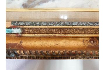 現代ソビエト絵画　アラロフB.H.　月光荘取り扱い　「冬のザゴルスク」　油絵(油彩、風景画、額装)(R-070733)