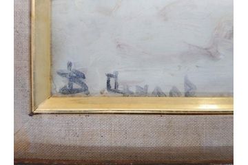 現代ソビエト絵画　アラロフB.H.　月光荘取り扱い　「冬のザゴルスク」　油絵(油彩、風景画、額装)(R-070733)