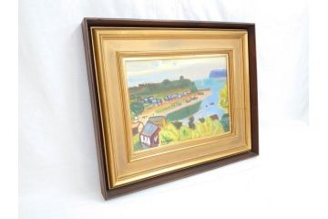 洋画家　鈴木信太郎　眞鶴新線　8号(P8)　優しいタッチが印象的な油彩(油絵、絵画、風景画、額装)(R-070734)