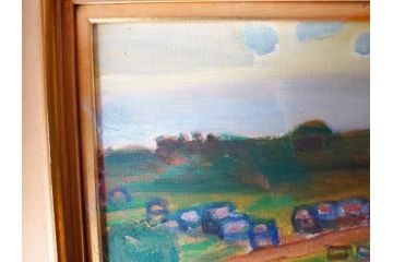 洋画家　鈴木信太郎　眞鶴新線　8号(P8)　優しいタッチが印象的な油彩(油絵、絵画、風景画、額装)(R-070734)