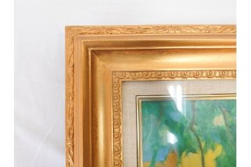 遊馬正　「睡蓮」　1978　4号(F4)　柔らかな風を感じる油彩(油絵、絵画、風景画、額装、ASOMA TADASHI)(R-070735)