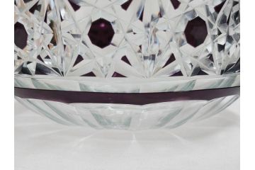 大正〜昭和初期　切子　細やかな意匠が施されたボウル&皿6枚セット(ガラス、硝子、深皿)(R-070736)