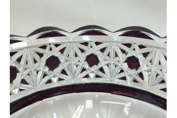 大正〜昭和初期　切子　細やかな意匠が施されたボウル&皿6枚セット(ガラス、硝子、深皿)(R-070736)