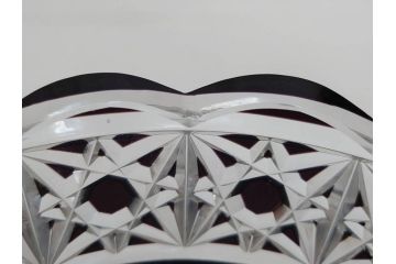 大正〜昭和初期　切子　細やかな意匠が施されたボウル&皿6枚セット(ガラス、硝子、深皿)(R-070736)