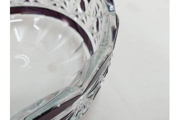 大正〜昭和初期　切子　細やかな意匠が施されたボウル&皿6枚セット(ガラス、硝子、深皿)(R-070736)