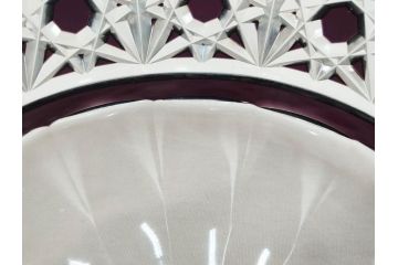 大正〜昭和初期　切子　細やかな意匠が施されたボウル&皿6枚セット(ガラス、硝子、深皿)(R-070736)