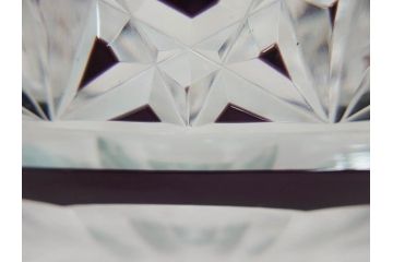 大正〜昭和初期　切子　細やかな意匠が施されたボウル&皿6枚セット(ガラス、硝子、深皿)(R-070736)