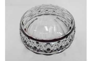 大正〜昭和初期　切子　細やかな意匠が施されたボウル&皿6枚セット(ガラス、硝子、深皿)(R-070736)