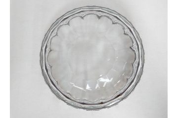大正〜昭和初期　切子　細やかな意匠が施されたボウル&皿6枚セット(ガラス、硝子、深皿)(R-070736)